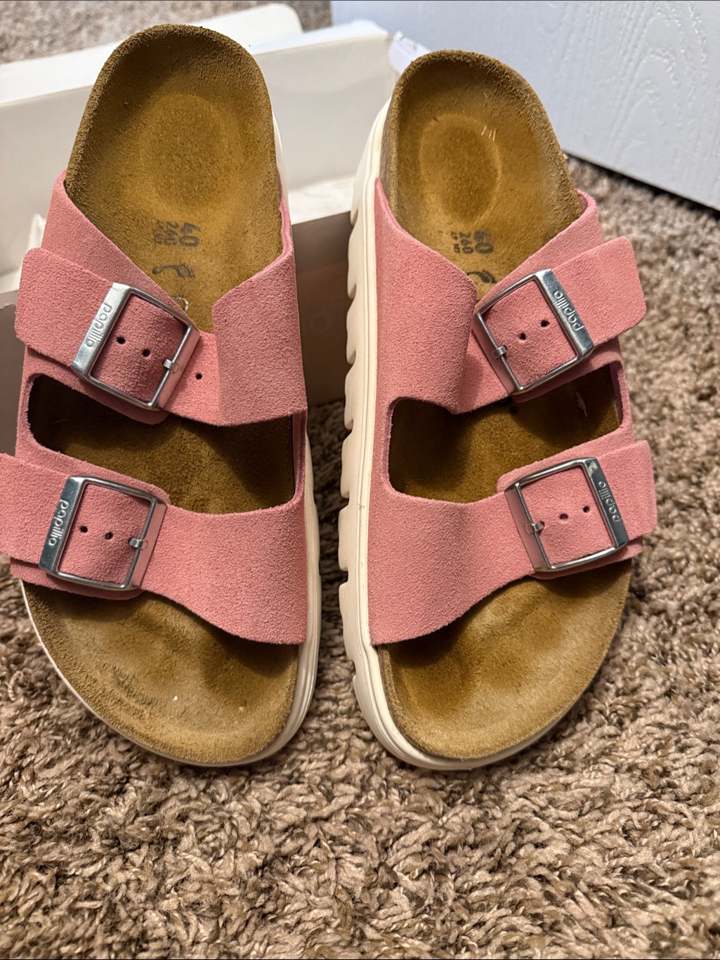 Like New!Birkenstock Papillo Wm’s Candy Pink Suede Double-Buckle Sandals!Worn 1x